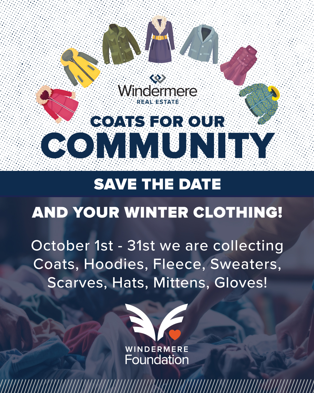 Help us share the warmth this winter. 💙
Beginning October 1, Windermere Real Estate will be collecting new and gently used coats, jackets, scarves, gloves, hats, and other cold-weather clothing for neighbors in need.
Giving back to the communities we call home has always been at the heart of who we are. Stop by our office this October, make a donation, and help us ensure more members of our community stay warm this winter.
Windermere Real Estate - West Sacramento
3170 Jefferson Blvd. Suite 160
West Sacramento, CA 95691
One donation can make a difference. Together, we can make an impact.
#WindermereSignatureProperties #WindermereGives #CoatDrive #GivingBack #CommunityMatters #GreaterSacramento #WindermereFoundation